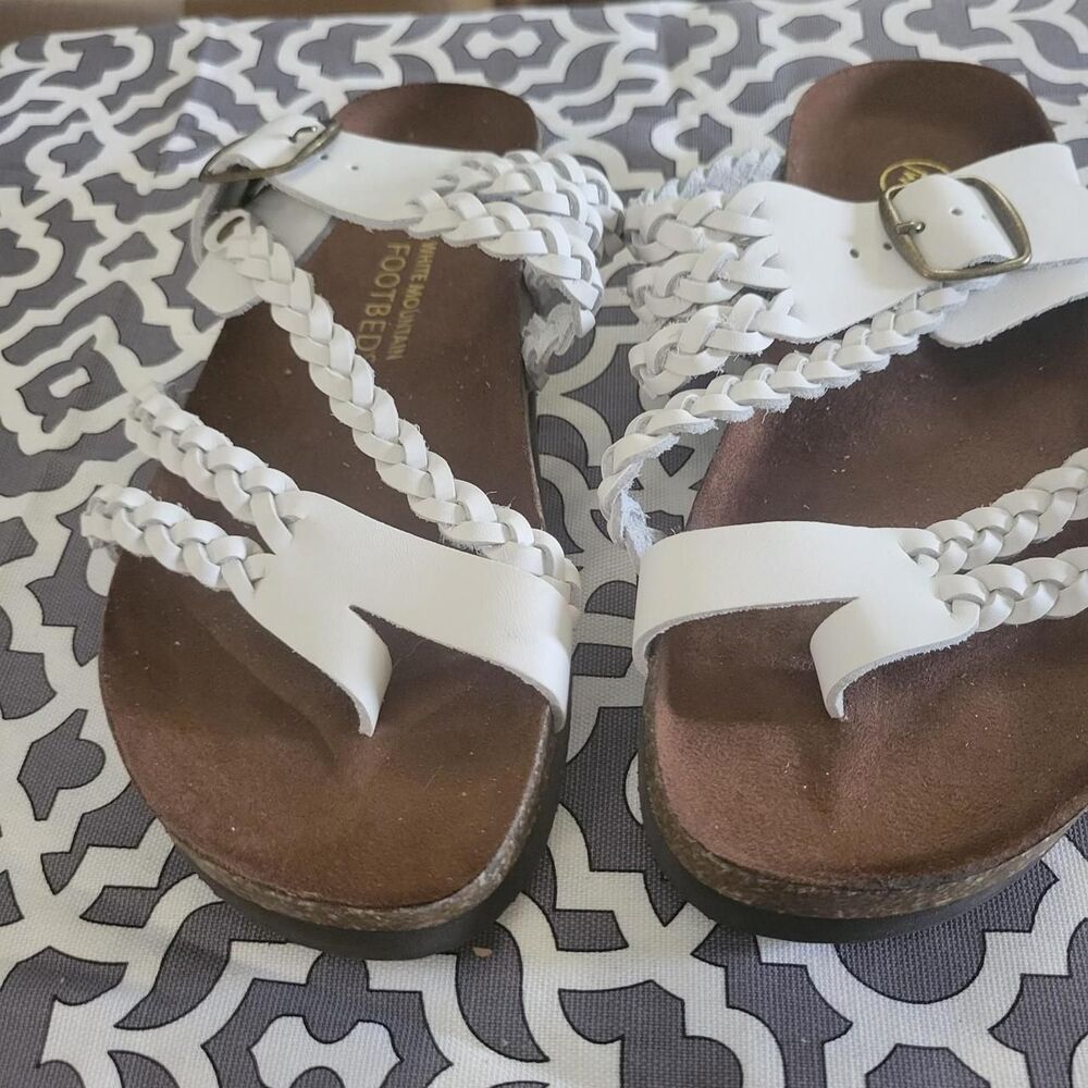 White-mountain Women's White and Brown Sandals